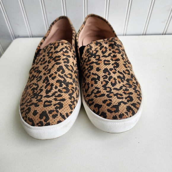 Funky Monkey Brown Leopard Sneakers Women's Slip On Casual Shoes Sz 9 - Picture 2 of 6
